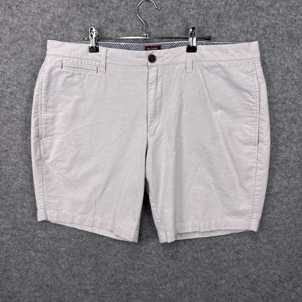 UNTUCKit Mens Chino Shorts Size 38 Gray Stretch Cotton Casual 9 Inch Inseam